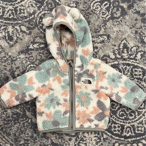 Baby Girls North Face Fleece Bear Ears Hooded Jacket 0-3 months